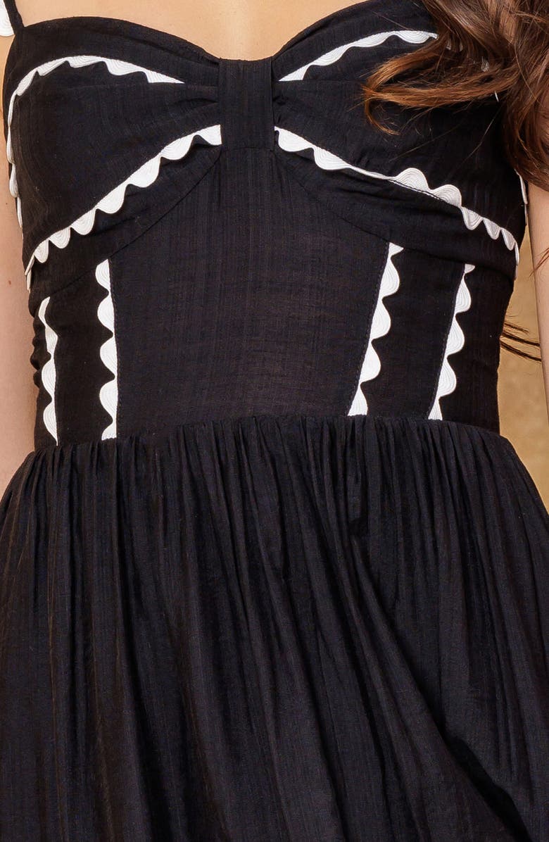 FLYING TOMATO Ruffle Strap Maxi Dress, Alternate, color, Black