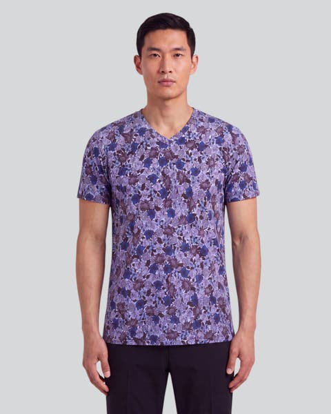 Stretch Cotton V Neck Tee