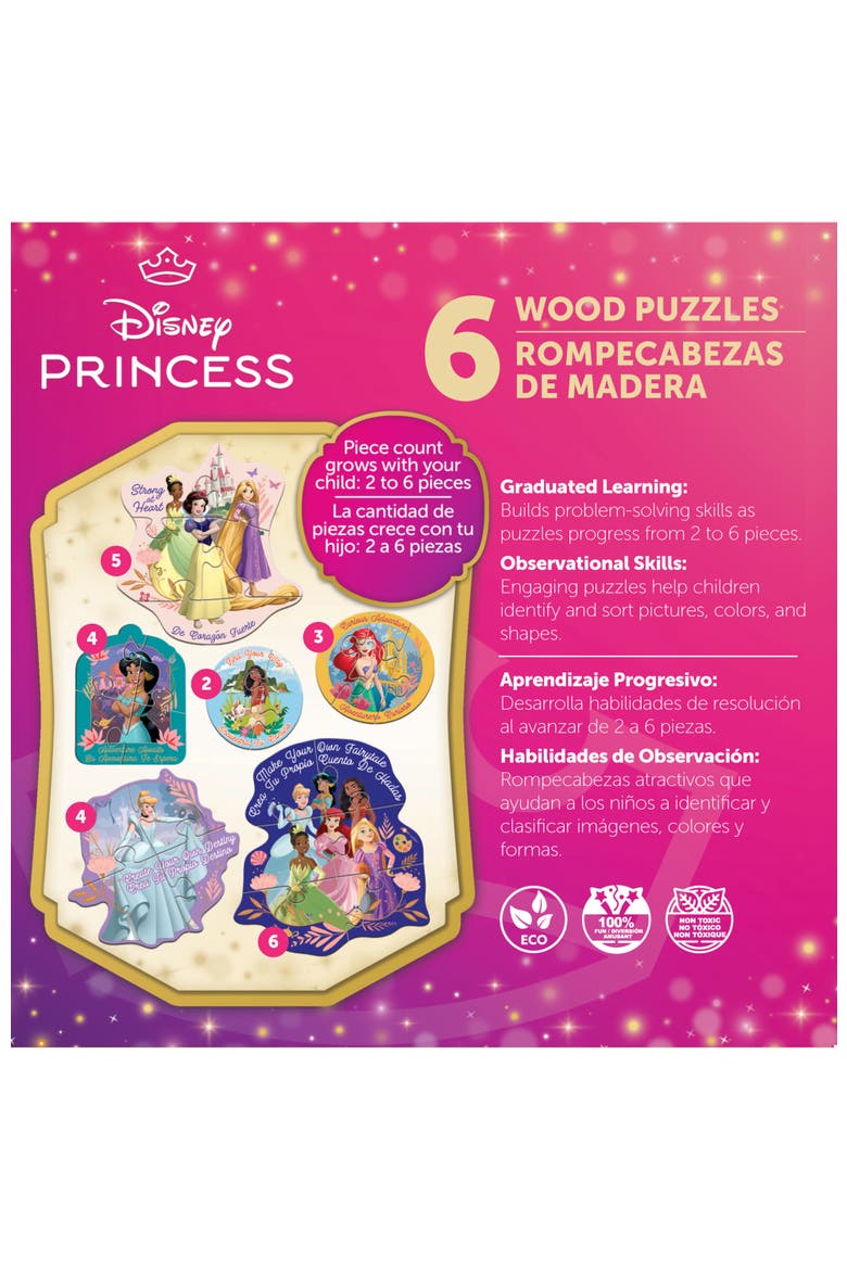 Princesss 6-Pack Wood Shaped Puzzles, Alternate, color, Multicolor