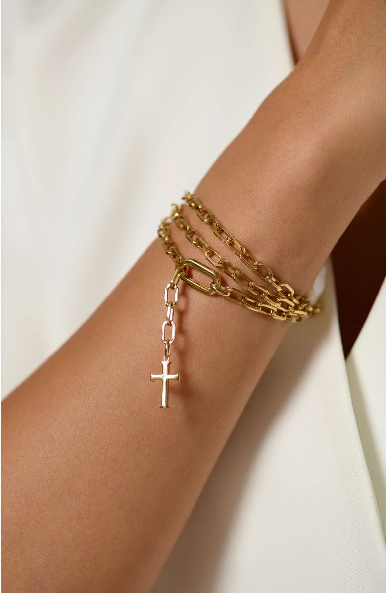 Rizen Jewelry Chain Breaker Convertible Wrap Necklace / Bracelet, Alternate, color, 18K Gold Plated