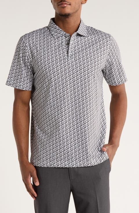 Geometric Print OoohCotton® Knit Polo