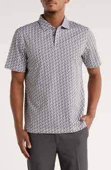 Bugatchi Geometric Print OoohCotton® Knit Polo