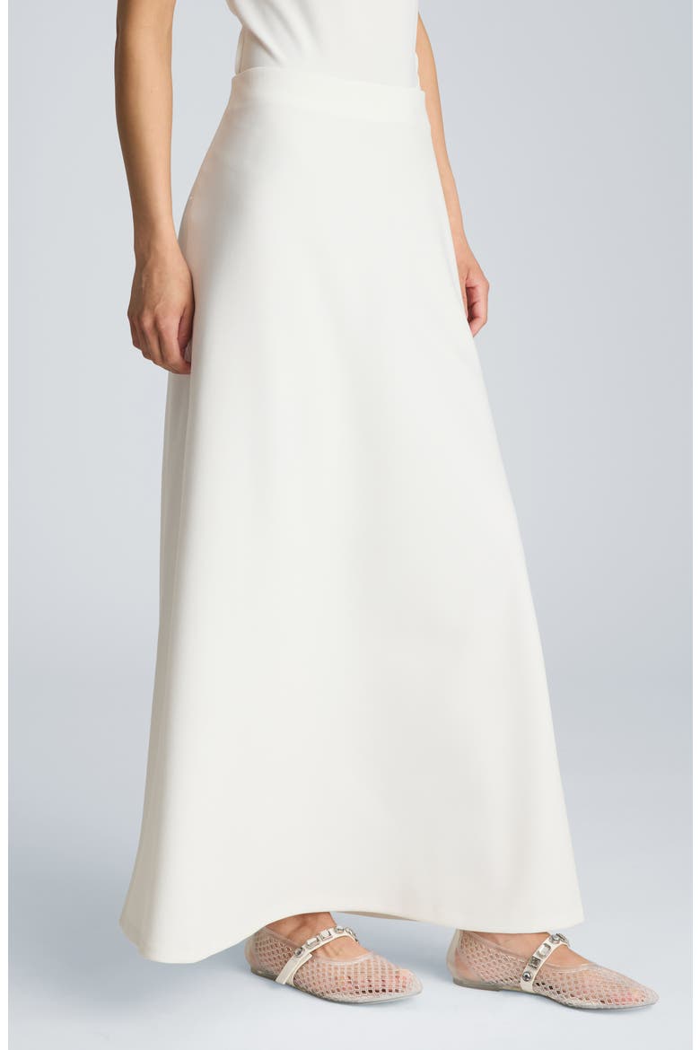 Bias Cut Flared Maxi Skirt, Alternate, color, PURE WHITE