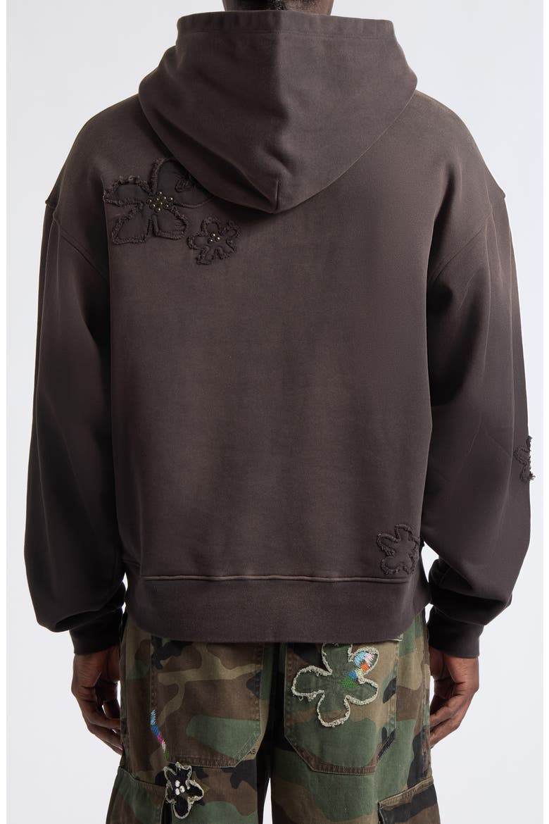 Distressed Studded Patch Hoodie, Alternate, color, AGED BLACK TERRY