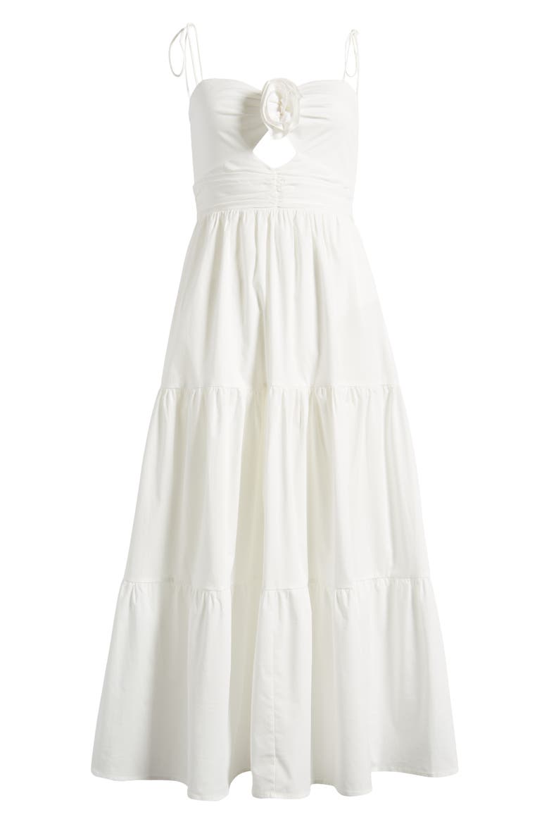Victoria Tiered Ruffle Stretch Cotton Dress, Alternate, color, IVORY