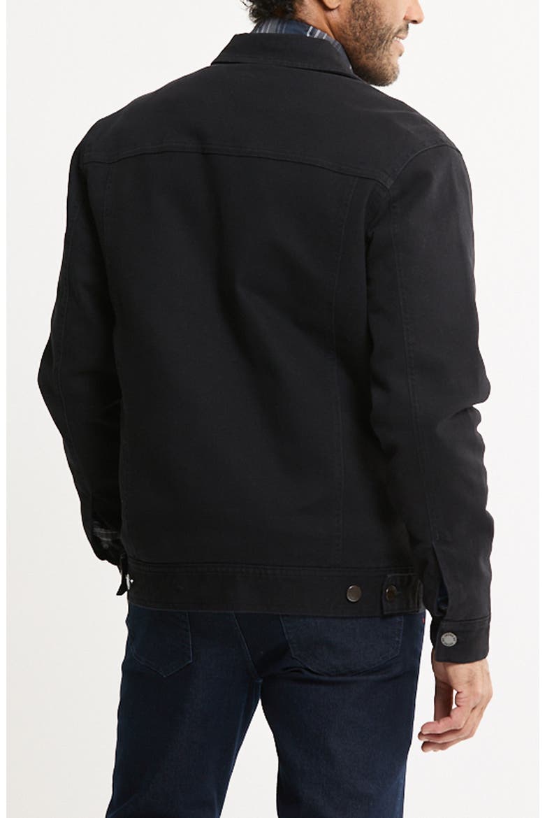 Lined Bull Denim Trucker Jacket, Alternate, color, BLACK