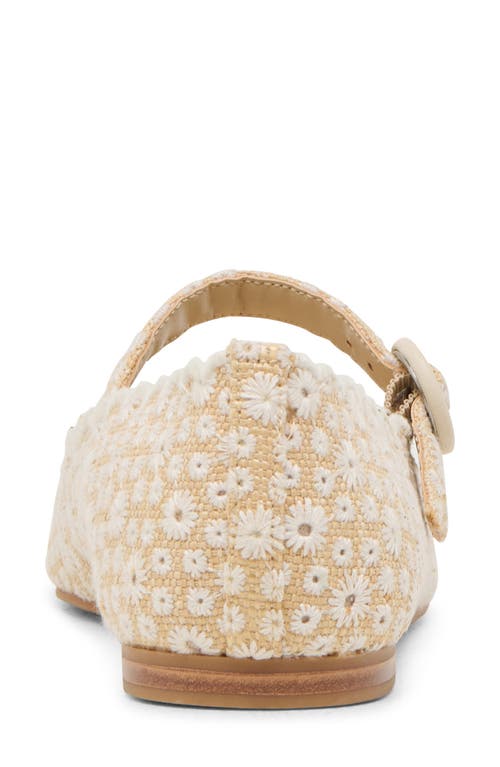 Dolce Vita Alexie Laser Cut Mary Jane Flat In Light Natural Raffia