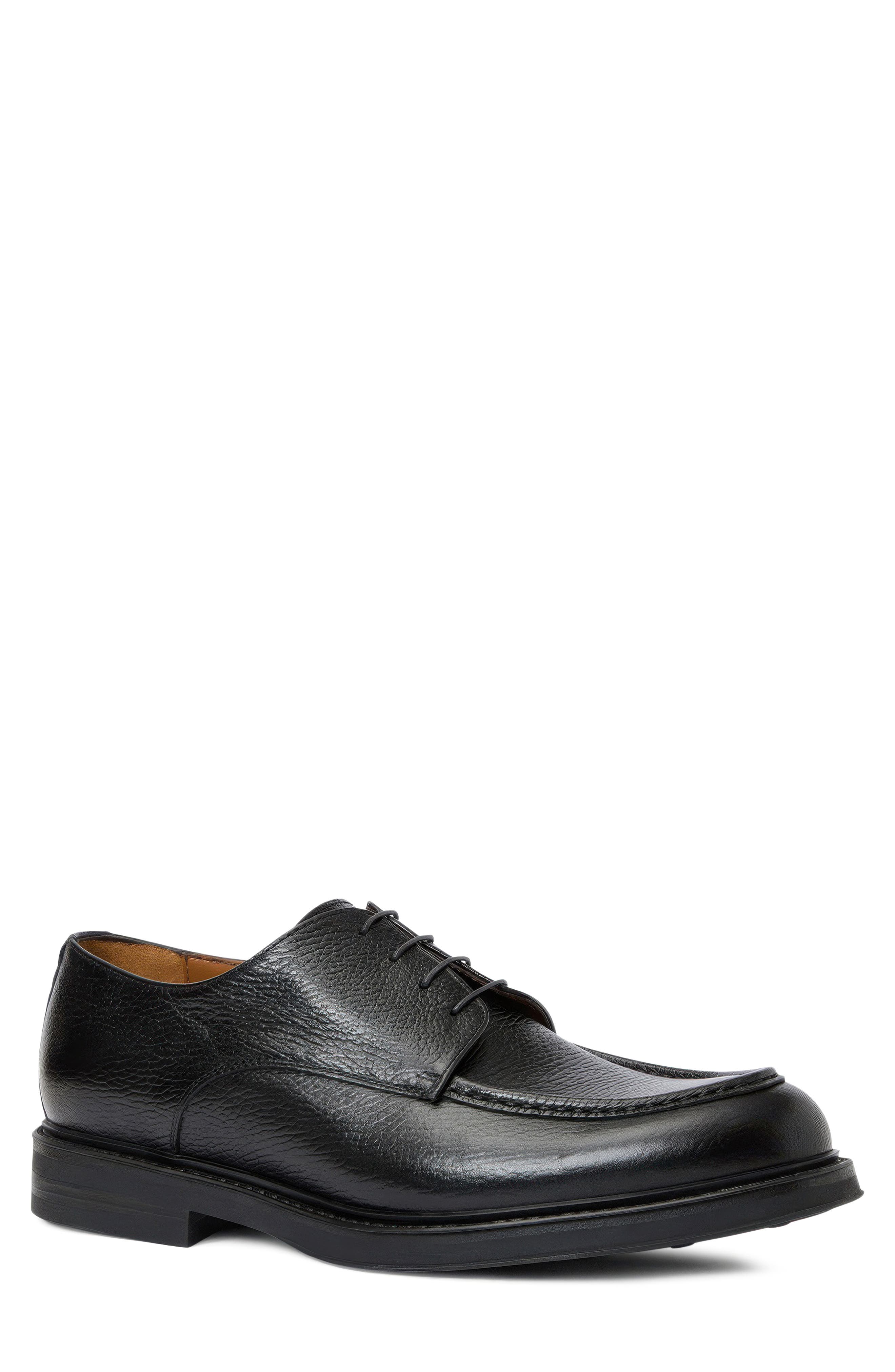 Berlino Water Repellent Derby, Main, color, BLACK TUMBLED