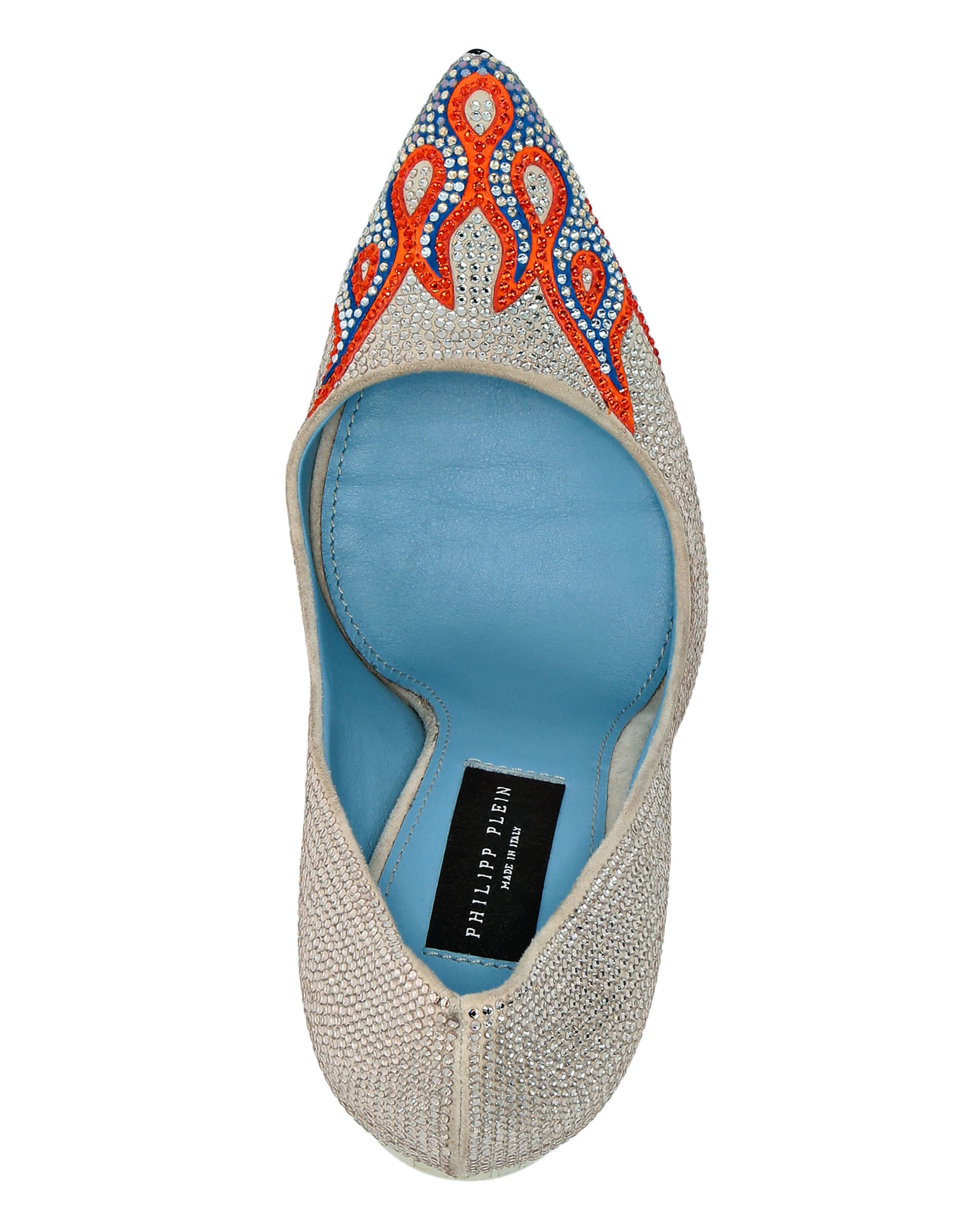 Suede Strass Decollete High Heels Flame Women, Alternate, color, beige