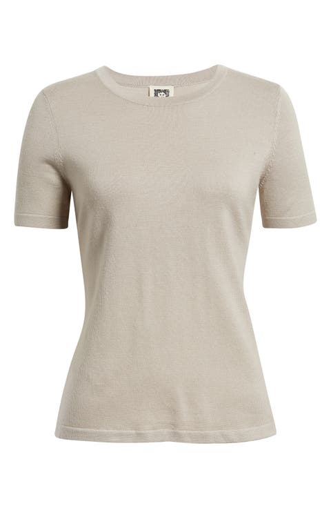Luxe Washable Short Sleeve Wool Sweater