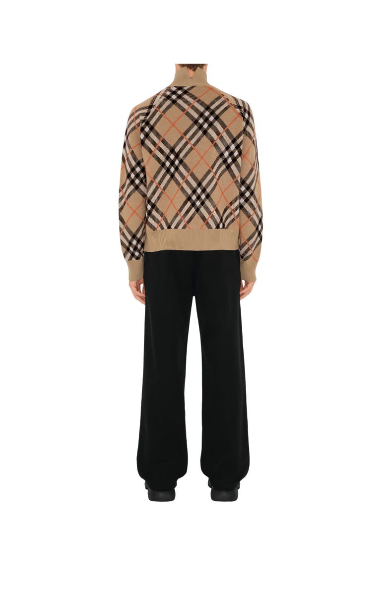 Burberry Check Wool Mohair Blend Jacket, Alternate, color, Sand