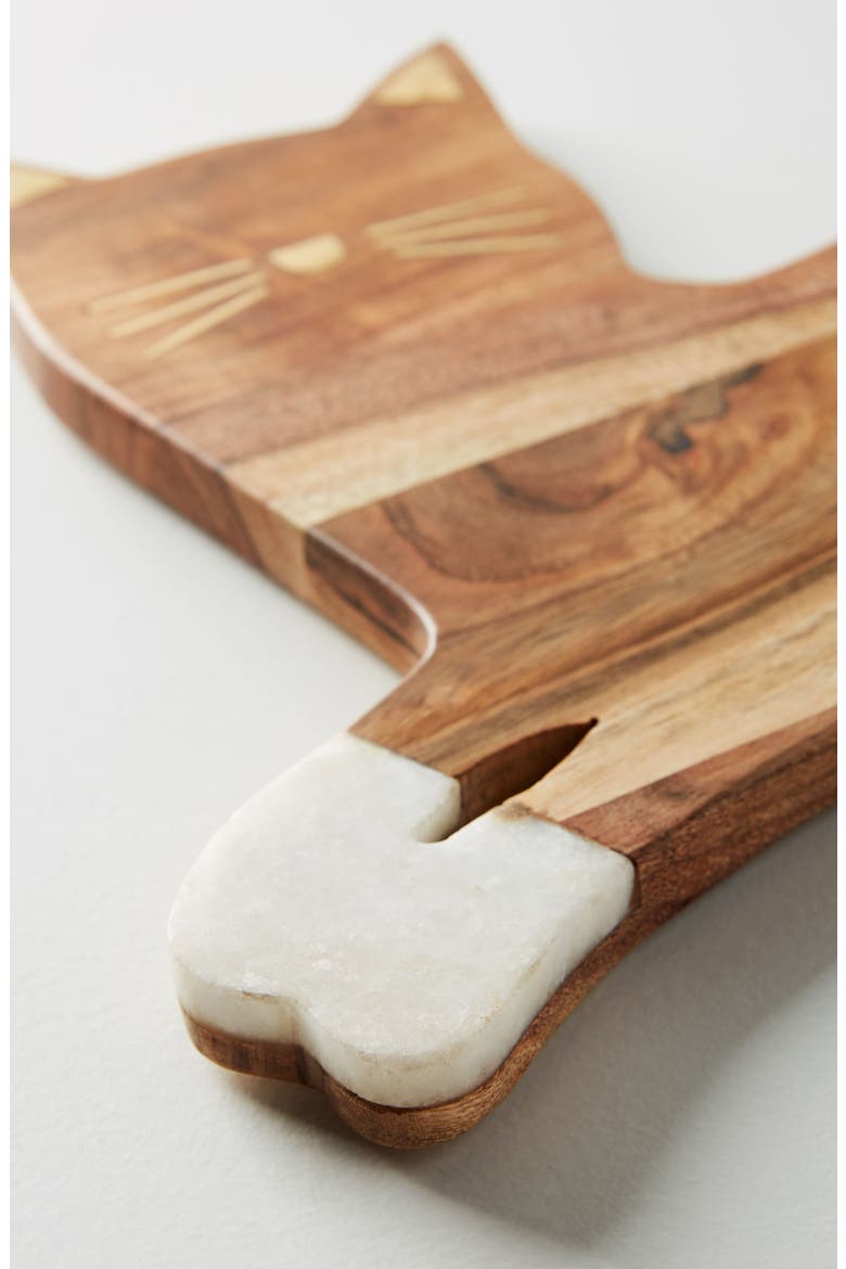 Anthropologie House Cat Cheese Board, Alternate, color, BROWN