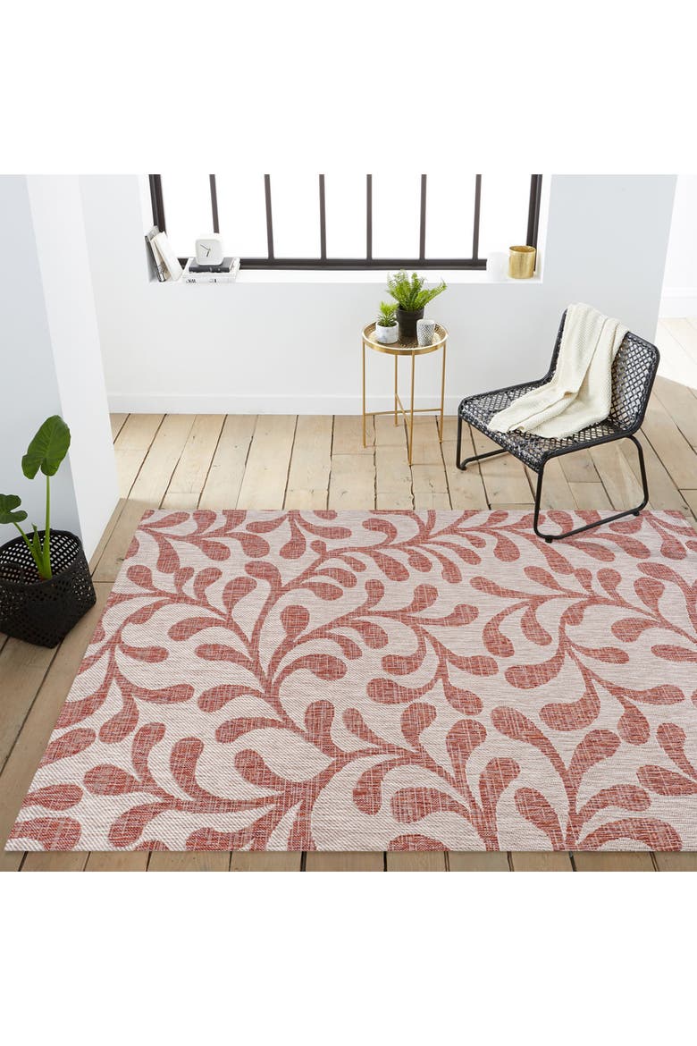 Vine All Over Indoor/Outdoor Area Rug, Alternate, color, Red/Beige