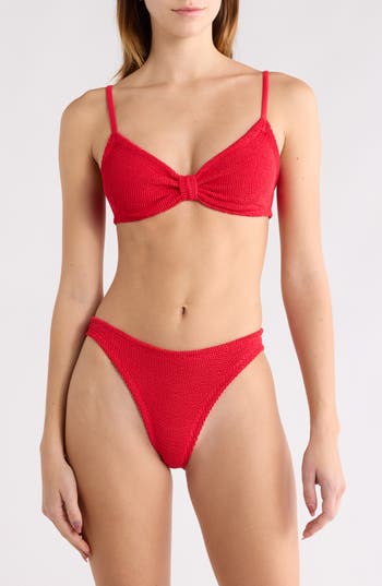 Hunza G Alicia Textured 2-piece Bikini In Red