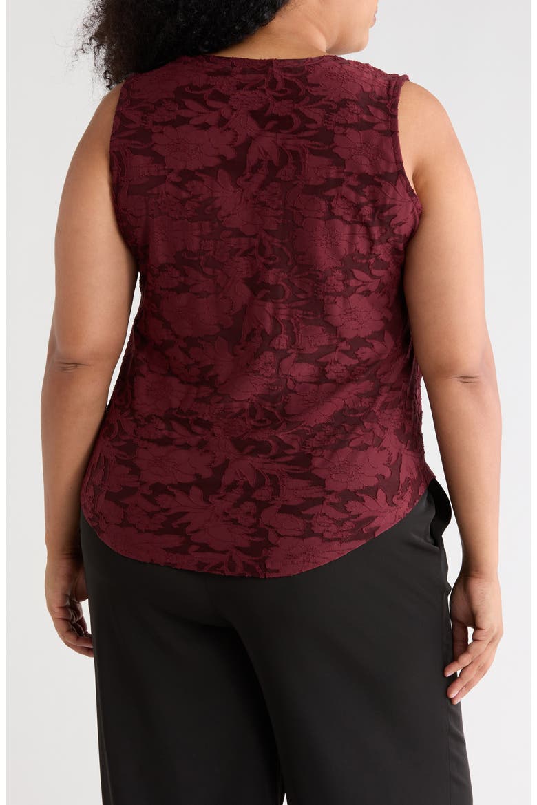 Floral Scoop Neck Tank Top, Alternate, color, WINE