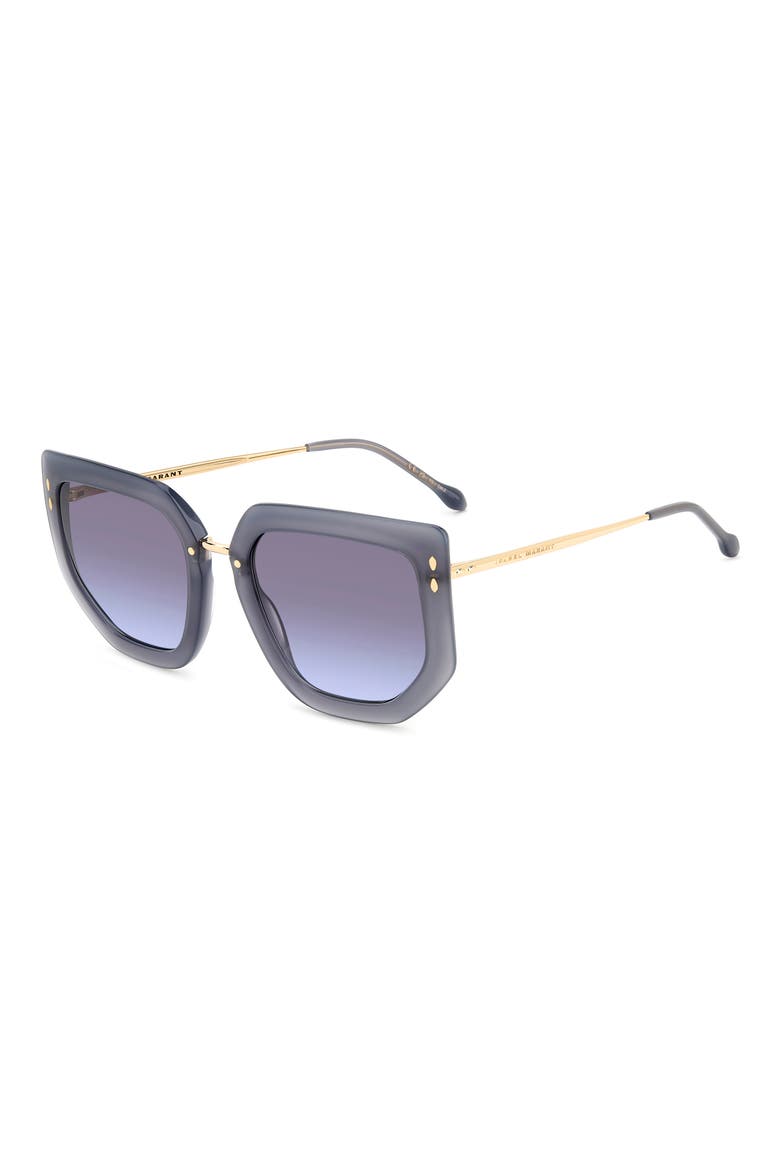 55mm Gradient Cat Eye Sunglasses, Alternate, color, GREY GOLD/ GREY SHADED BLU