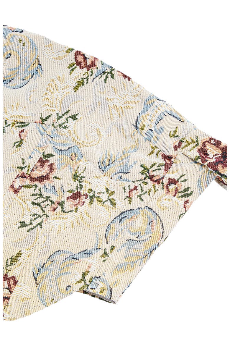 Bonnie Floral Jacquard Bardot Corset Top, Alternate, color, Beige