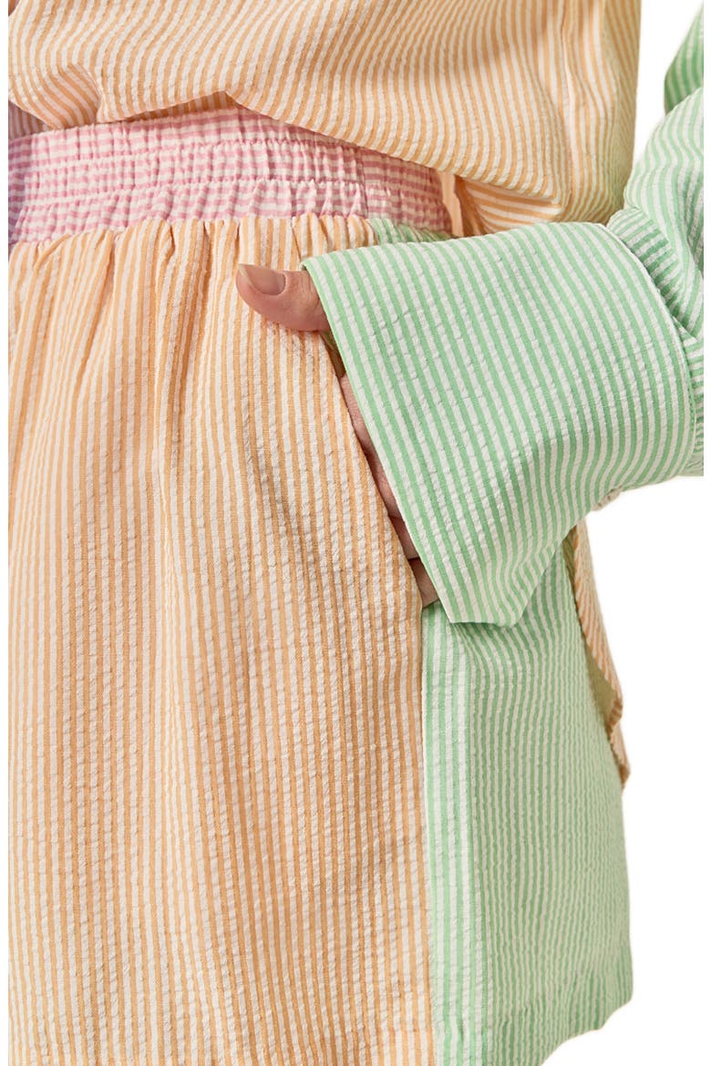 Colorblock Stripe Pull-On Shorts, Alternate, color, MULTI