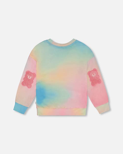 Deux Par Deux Little Girl's Printed Long Sleeve Top Multicolored Tie Dye In Multicolored Tie Dye