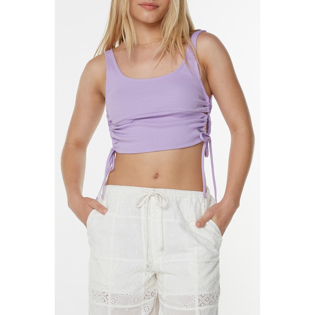 Roxy Surf Stoked Crop Rib Tank In Pink
