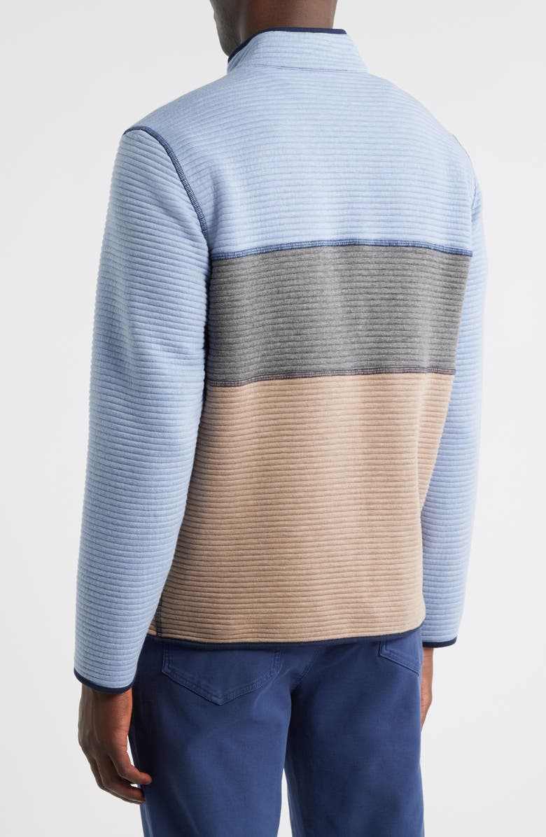 Johnston & Murphy Reversible Quilted Quarter Zip Pullover, Alternate, color, Light Blue Heather/ Navy