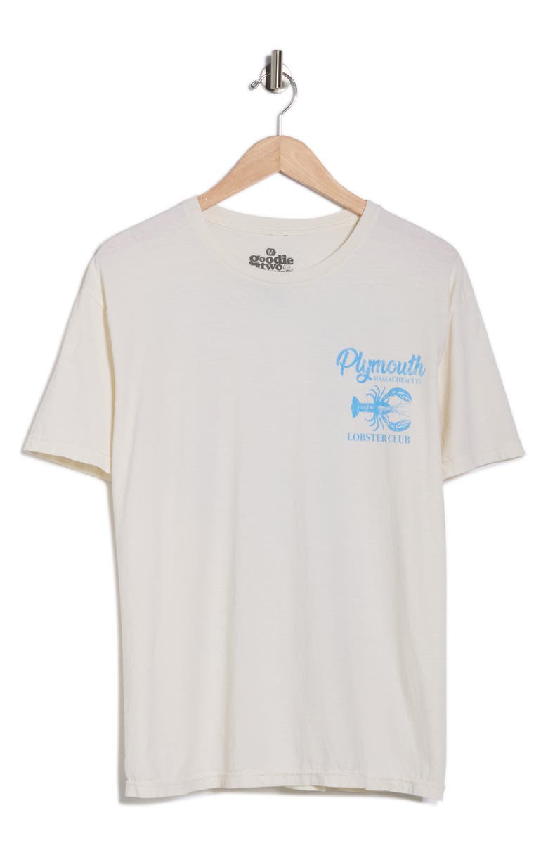 Goodie Two Sleeves Plymouth Lobster Club Graphic T-Shirt, Main, color, Whisper White