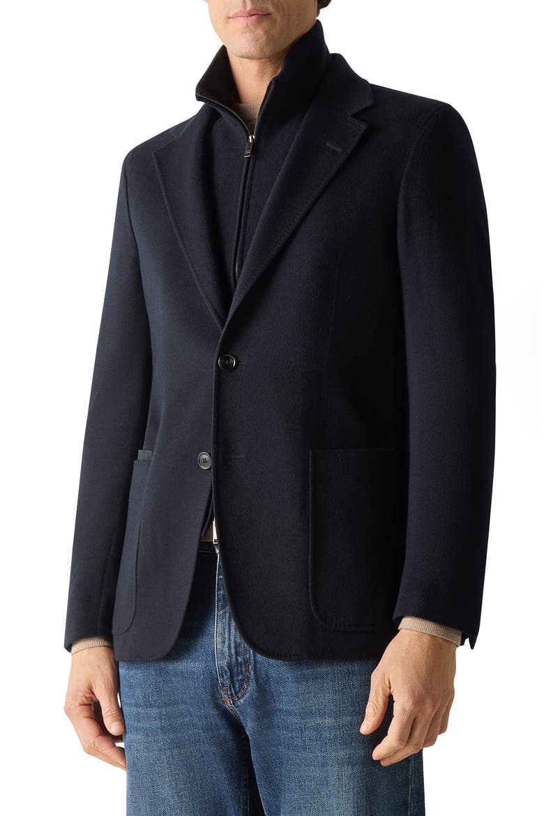 Single Breasted Cashmere Sport Coat, Main, color, NAVY BLUE