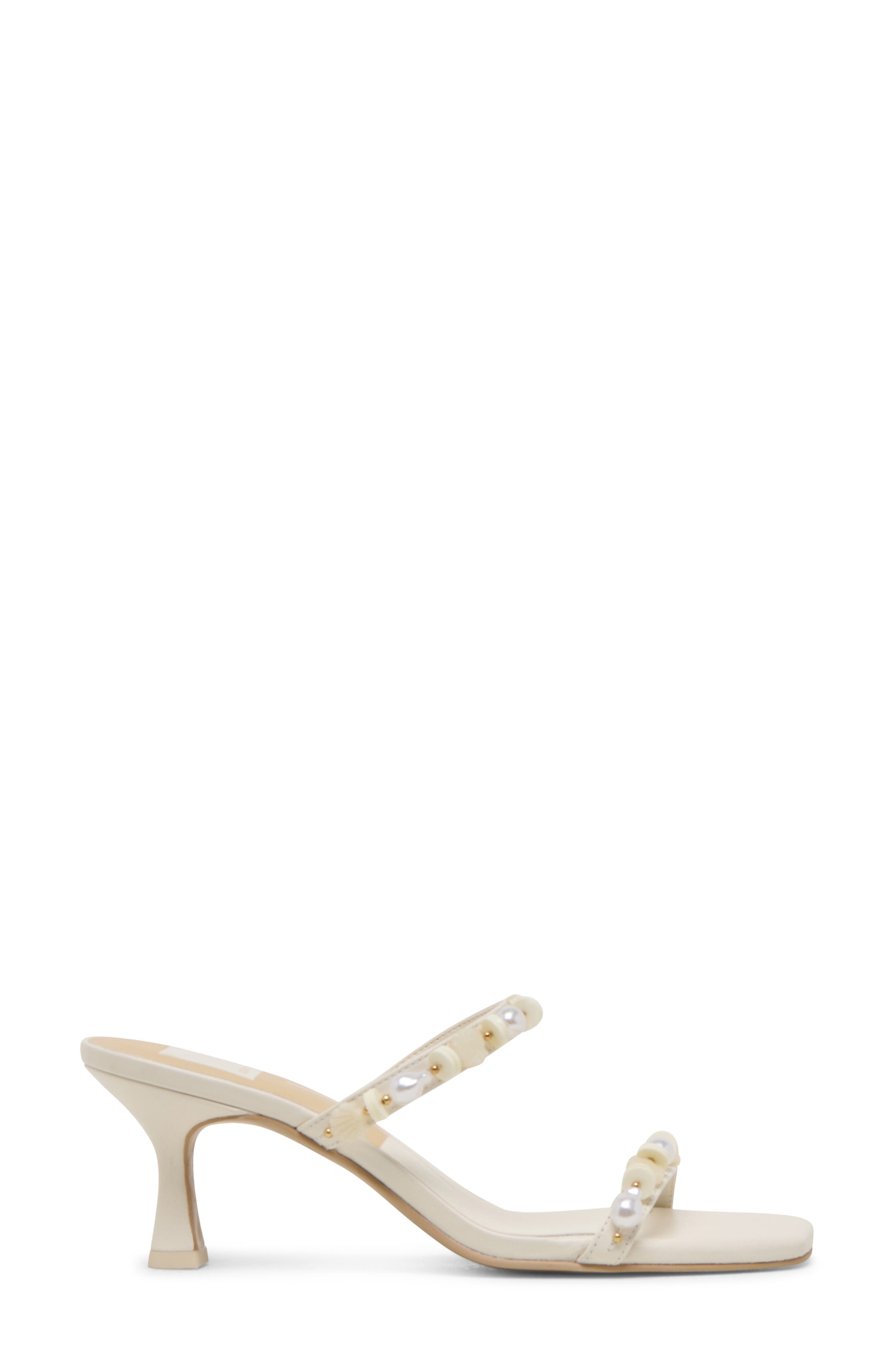 Dolce Vita Grason Bead & Faux Pearl Sandal, Alternate, color, White