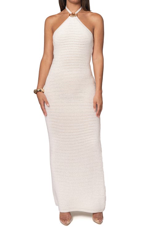 JLUXLABEL Overseas Open Stitch Maxi Dress in White 