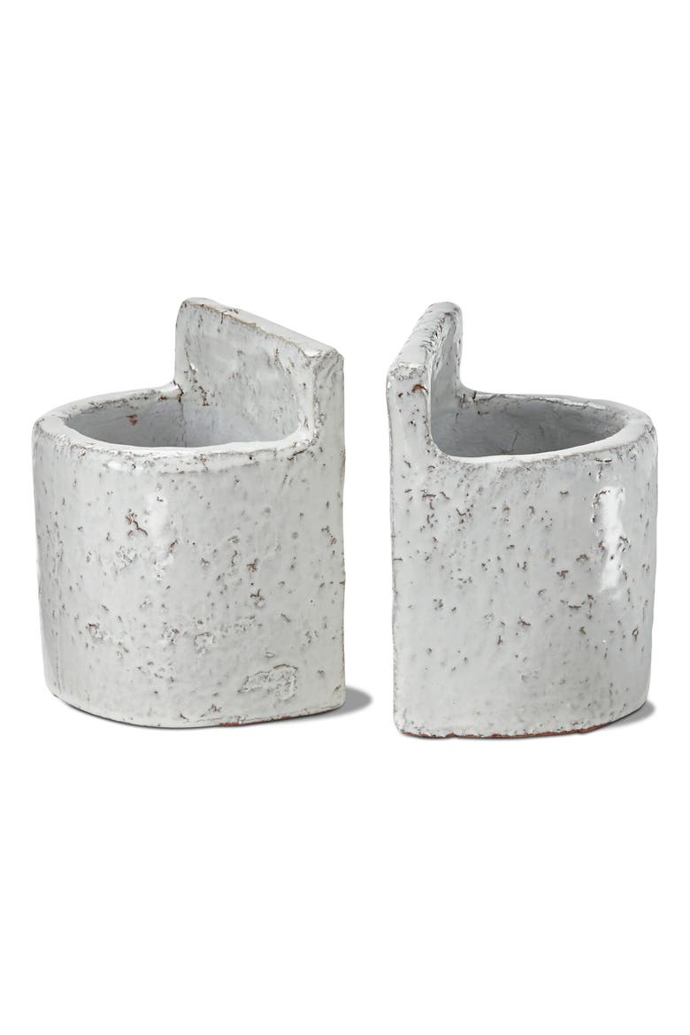 White Terracotta Utensil Bookend Decorative Home Accent, Main, color, White