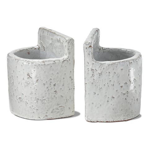 White Terracotta Utensil Bookend Decorative Home Accent