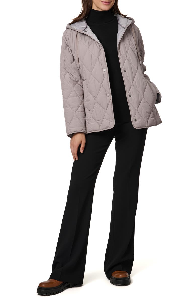 Bernardo Ashbury Diamond Quilted Hooded Liner Jacket, Alternate, color, Ash