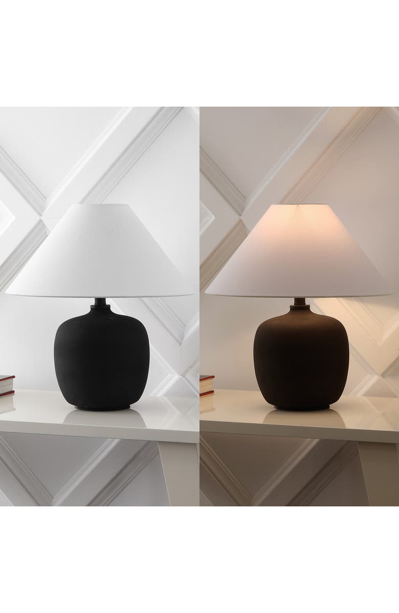 JONATHAN Y Delphi 18.25" Minimalist Scandinavian Resin/Iron LED Table Lamp, Alternate, color, Matte Black