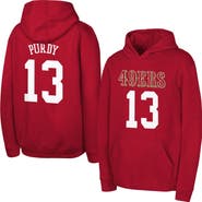 Outerstuff Youth Outerstuff Brock Purdy Scarlet San Francisco 49ers Mainliner Player Name & Number Hoodie