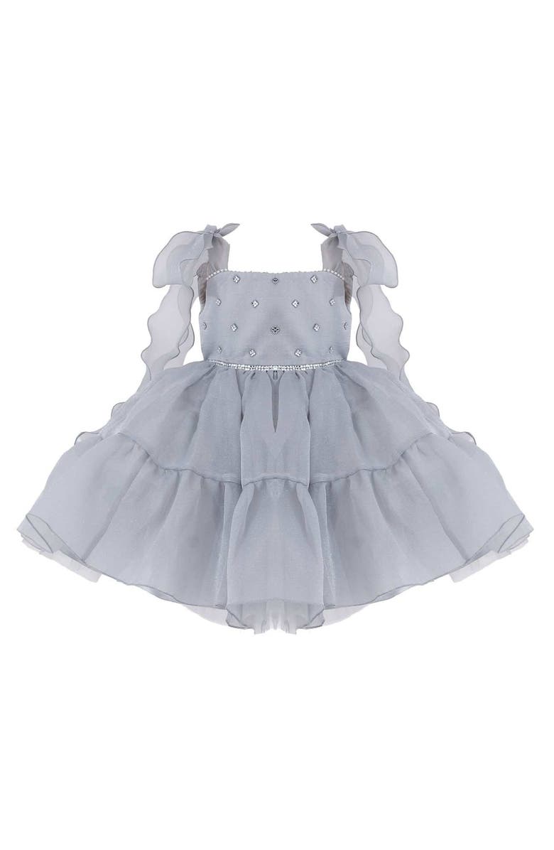 Tulleen Sparkle Tiered Dress, Alternate, color, Grey