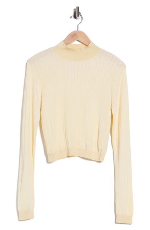 The Crop Fitted Mock Neck Sweater