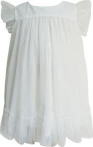 Popatu Ruffle Sleeve Glitter Tulle Dress