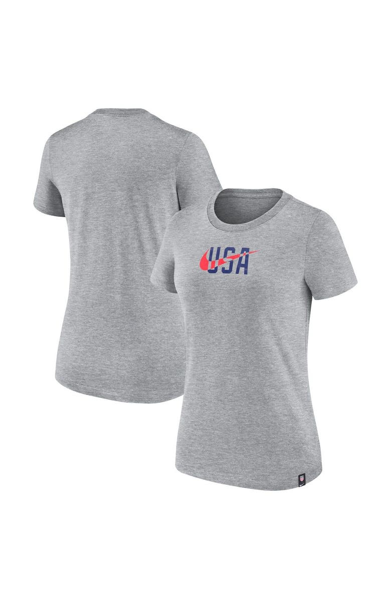 Nike Women's Nike Heather Gray USMNT Club Swoosh T-Shirt, Alternate, color,