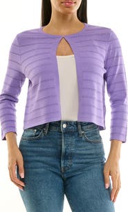 Nina Leonard Pointelle Stitch Bolero