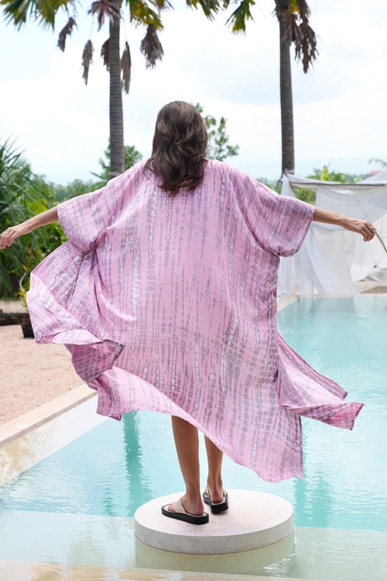 Sara Hand Dyed Robe, Alternate, color, Pink