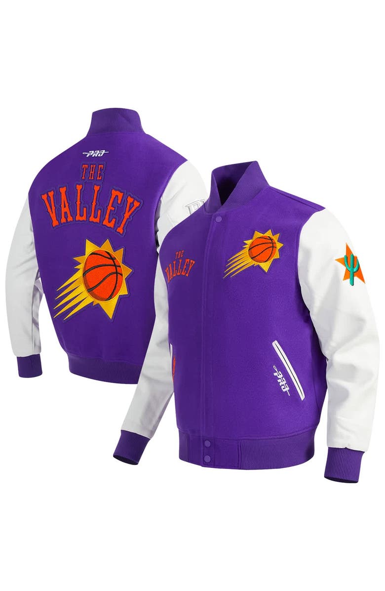 PRO STANDARD Men's Pro Standard Purple Phoenix Suns 2024/25 City Edition Wool Varsity Full-Zip Jacket, Alternate, color,