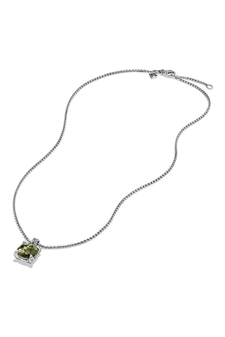 Châtelaine® Pendant Necklace with Semiprecious Stone & Diamonds, Alternate, color, SILVER/ CITRINE/ HEMATINE