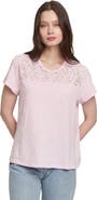 WILT Clothing Easy Short Sleeve Crew Lace Yoke