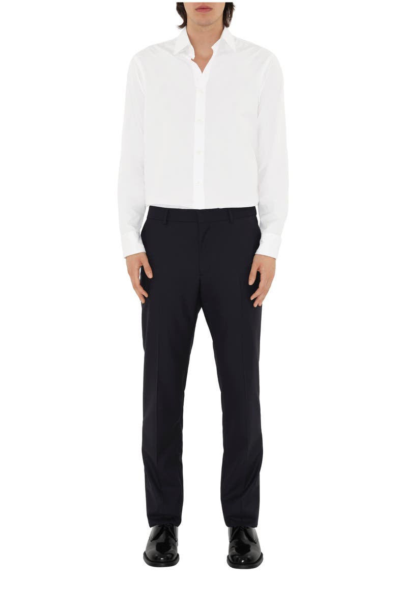 Burberry Wool Tailored Trousers, Main, color, Dark Navy