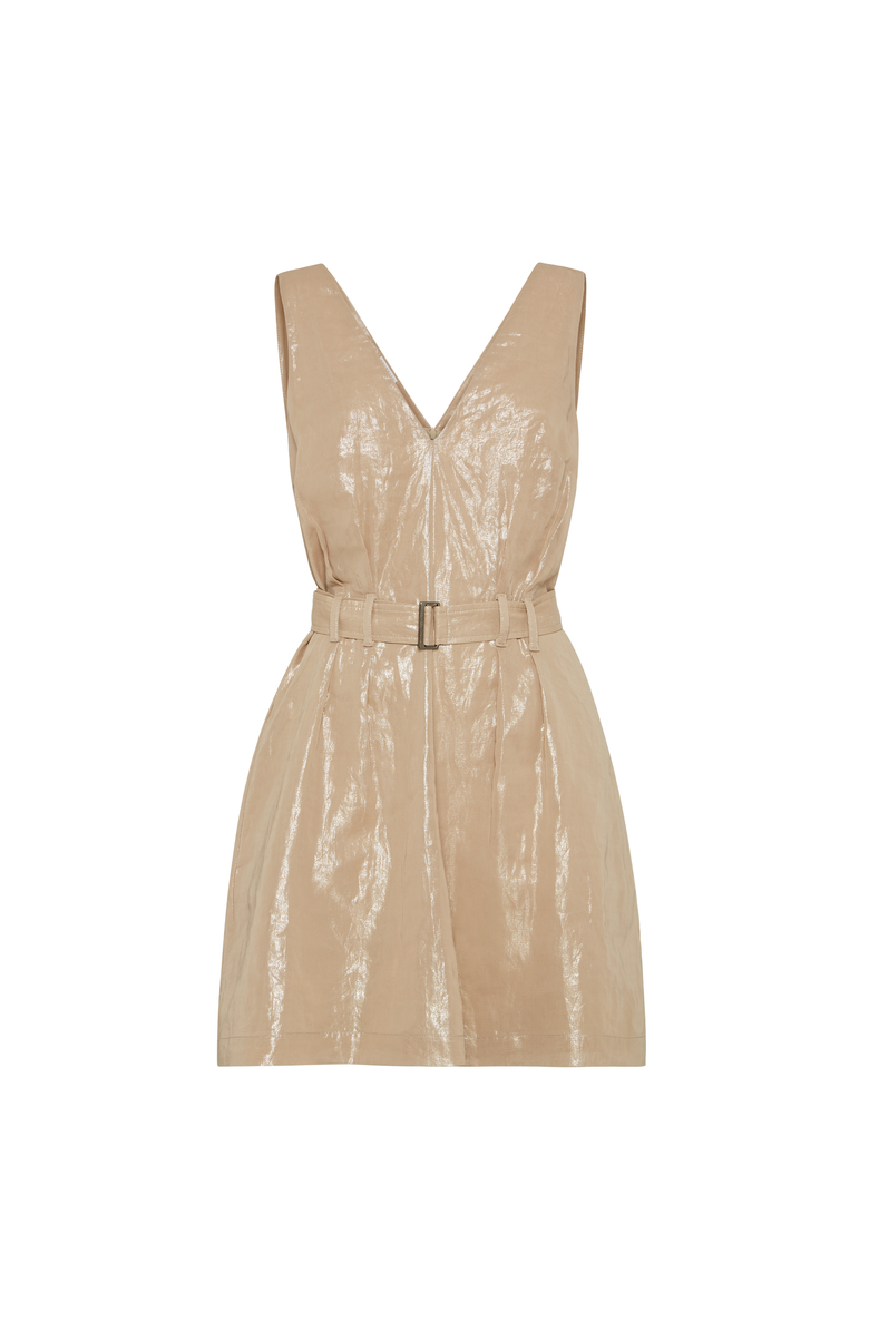 Brunello Cucinelli Lamé cotton gauze mini dress, Main, color,