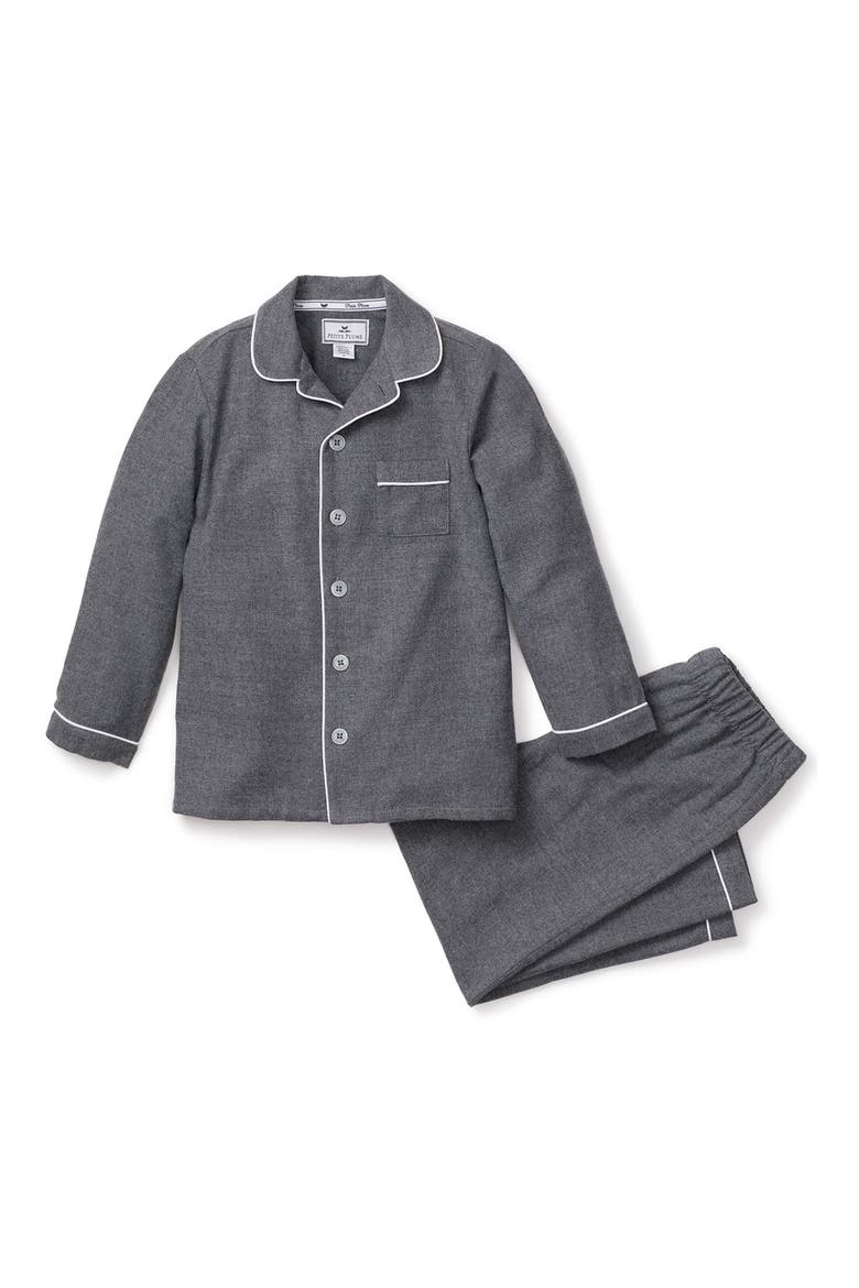 Flannel Pajama Set, Main, color, GREY