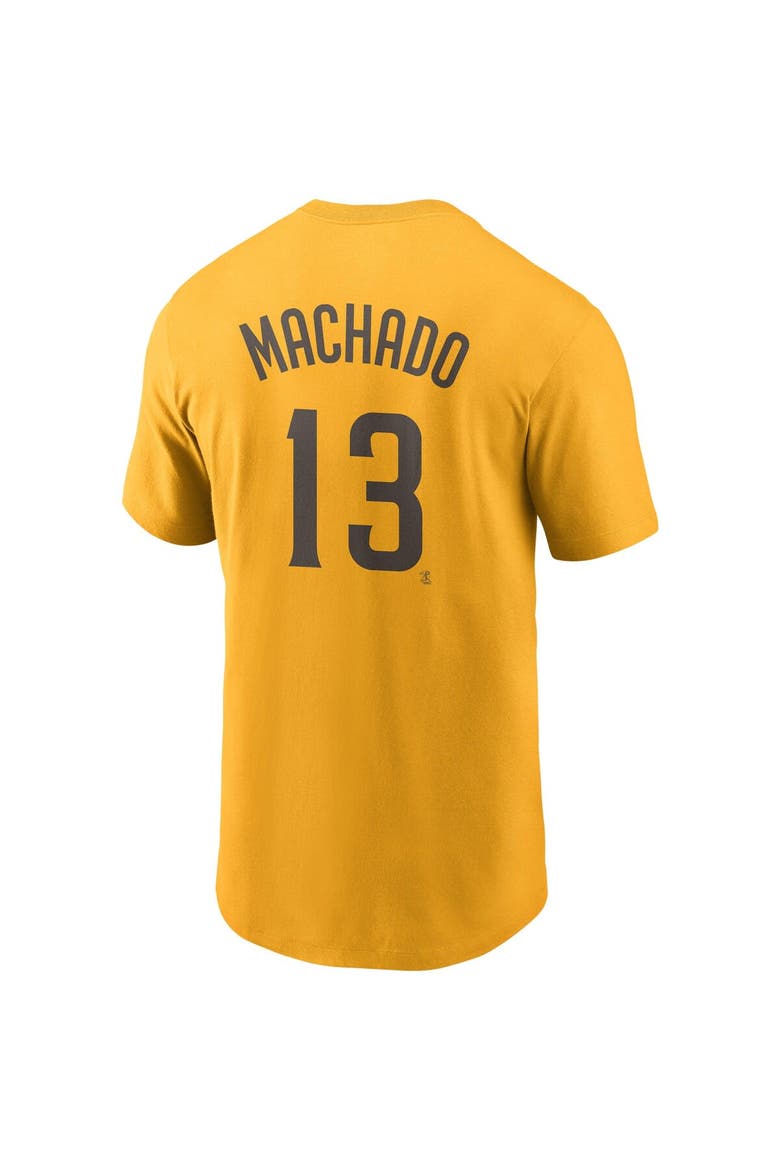 Men's Nike Manny Machado Gold San Diego Padres Name & Number T-Shirt, Alternate, color, Gold