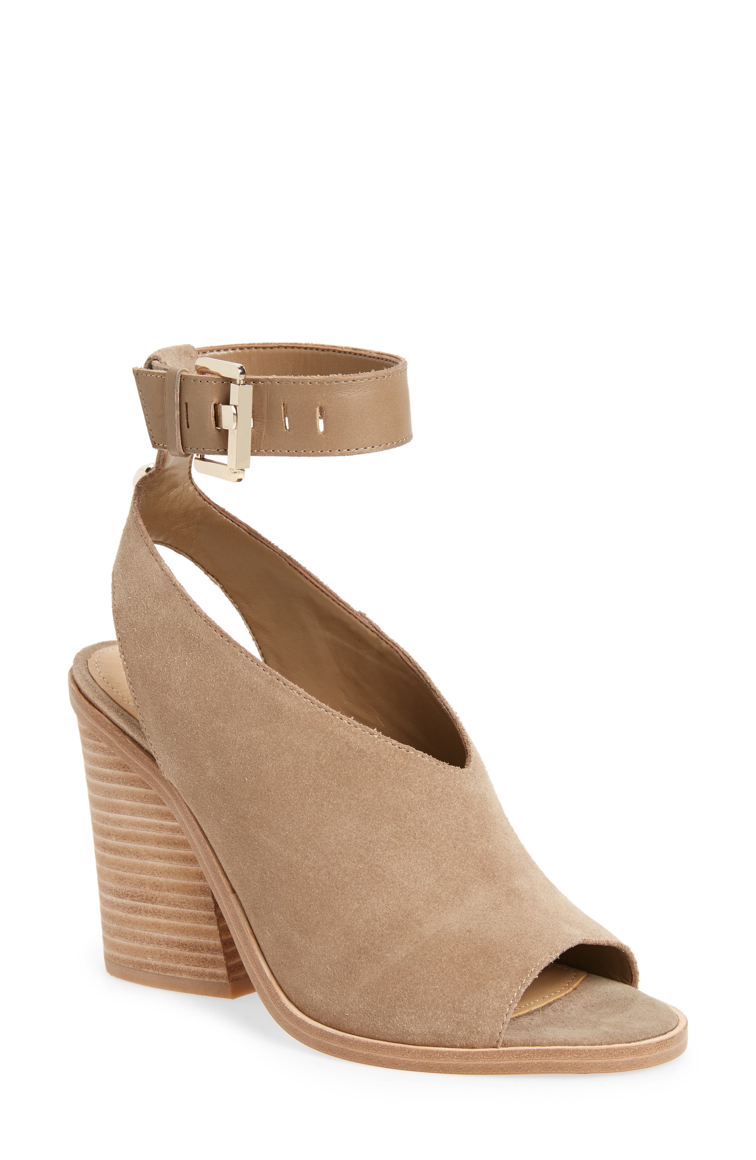 Vidal Ankle Strap Sandal, Main, color, MUSHROOM SUEDE