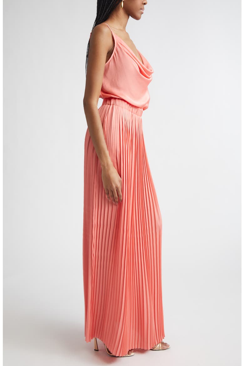 Adalyn Cowl Neck Pleated Maxi Dress, Alternate, color, CORAL