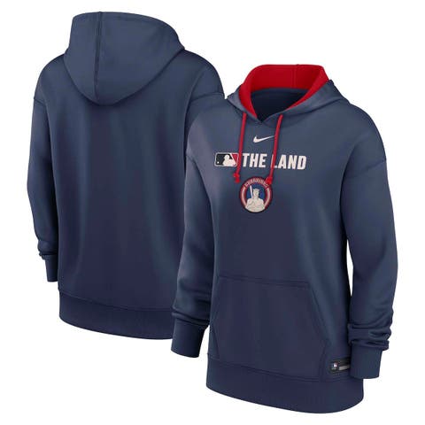 Women's Nike Navy Cleveland Guardians Authentic Collection City Connect Performance Pullover Hoodie